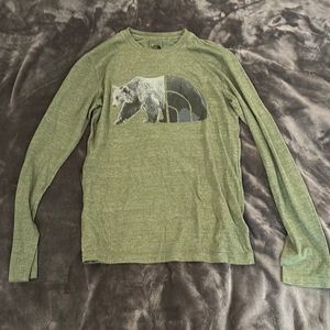 Mens North Face green long sleeve size XS